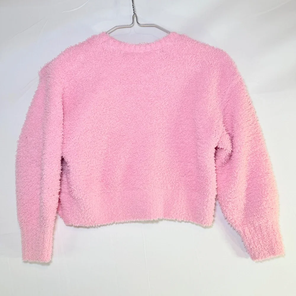 Hello Kitty Childrens Place Pink Fuzzy Sweater‎ Kids Small 5/6 Sanrio Pullover